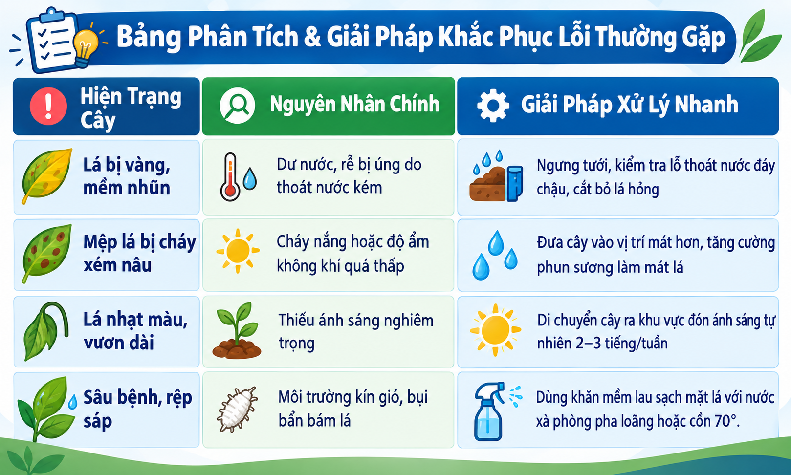 Bảng Phân Tích & Giải Pháp Khắc Phục Lỗi Thường Gặp _Vinatrees